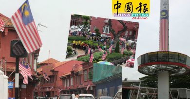 喜迎国庆日  市区旗海飘飘