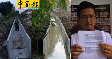 排水沟工程出问题  居民乡理会出声纠正