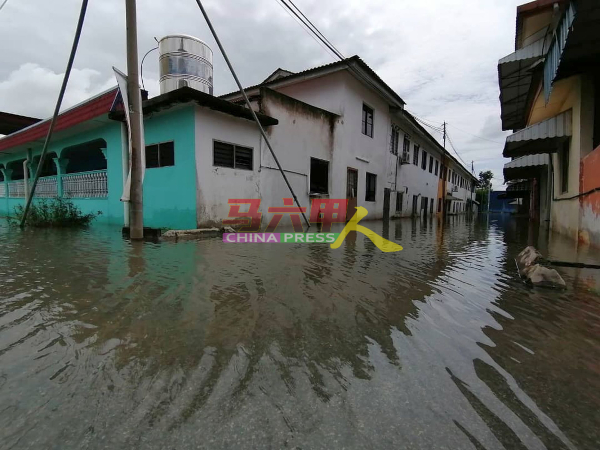 玛琳柏迈第2/4路多间住宅淹水，水位最高约两尺。