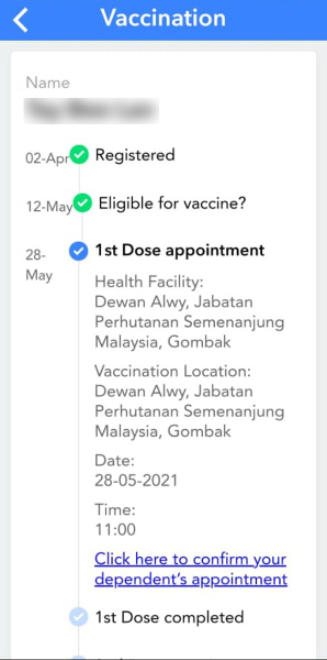 住在马六甲的七旬老妇，被安排到雪州的鹅唛接种疫苗。