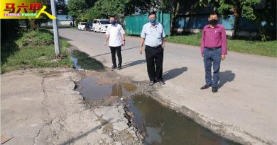挖路沒善後  路面下沉  工廠上下貨不便