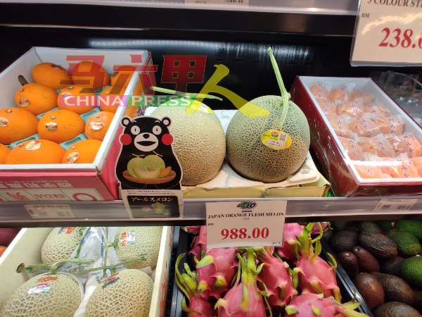一粒要价近千令吉的日本哈蜜瓜，也在Big 10 Grocer销售。