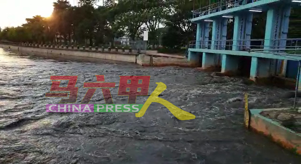 峇株韩巴水闸口也被发现释放大量污物。