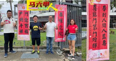 展示书法家亲笔挥毫春联 七里村年景布置有生气