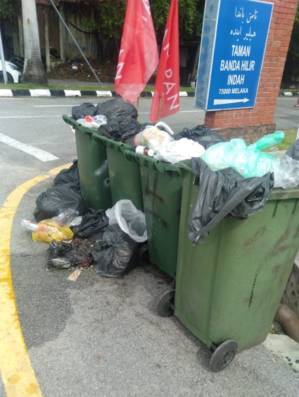 王翠萍拍下垃圾槽车3天未来处理垃圾的情况。