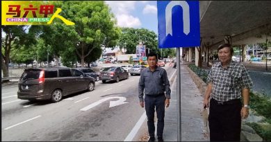 ◤今日马六甲头条◢晋巷高架天桥增U转车道 缺明确指示   公路使用者混淆
