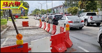 排污工程封一车道 赛阿都阿兹路交通阻塞