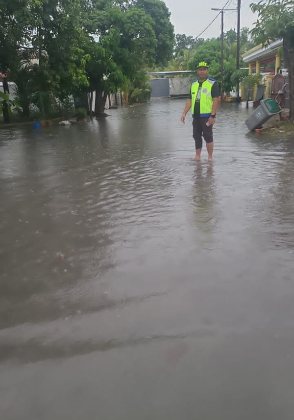 斯里佳迪花园路面水位上升。