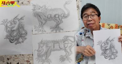 退休老师异中求同  挥写各语文“龙”画
