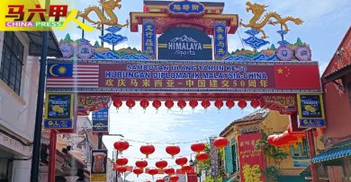 处处见牌楼 横幅 灯笼  装饰 鸡场街欢庆  马中建交50年