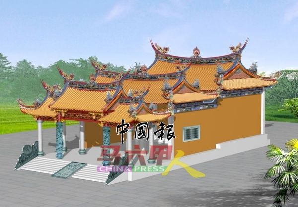 马六甲南天宫新庙概念图。
