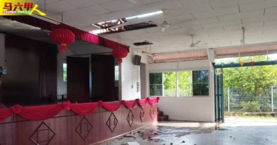 新邦木阁遭风雨劫  华小礼堂民宅受影响