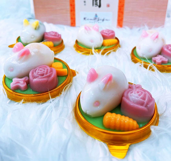 ■鑫师傅烘培坊今年主打的Jelly Bunny玉兔果冻，小巧可爱。