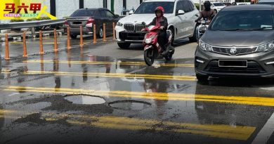 疑地下水管爆裂 怡力警局前路段现6窟窿