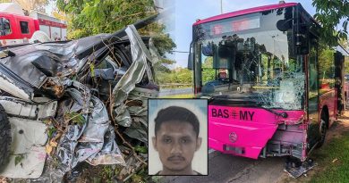 巴士直撞路肩车 男司机抛飞惨死